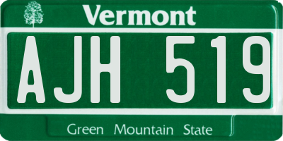 VT license plate AJH519