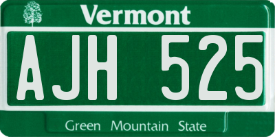 VT license plate AJH525