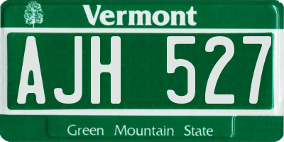 VT license plate AJH527