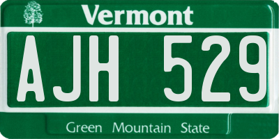 VT license plate AJH529