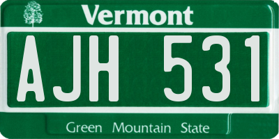 VT license plate AJH531