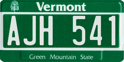 VT license plate AJH541