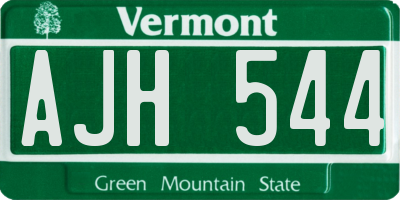 VT license plate AJH544