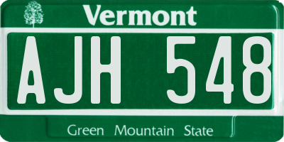 VT license plate AJH548