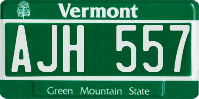 VT license plate AJH557
