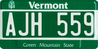 VT license plate AJH559