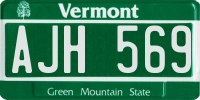 VT license plate AJH569