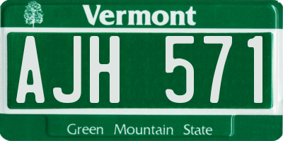 VT license plate AJH571