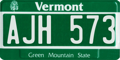 VT license plate AJH573
