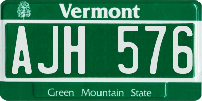 VT license plate AJH576