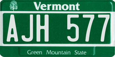 VT license plate AJH577