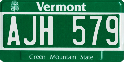 VT license plate AJH579
