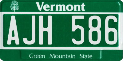 VT license plate AJH586