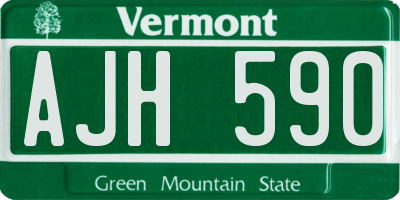 VT license plate AJH590