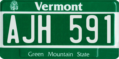 VT license plate AJH591