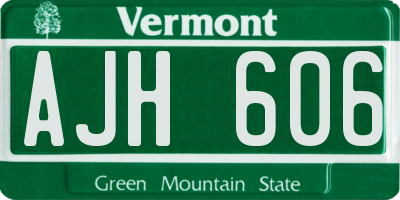 VT license plate AJH606
