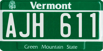 VT license plate AJH611