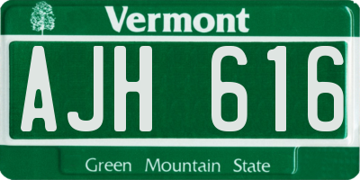 VT license plate AJH616