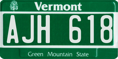 VT license plate AJH618