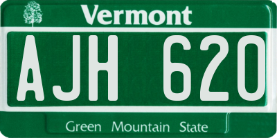 VT license plate AJH620