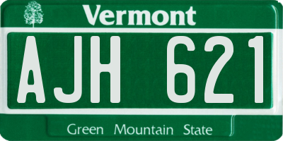 VT license plate AJH621
