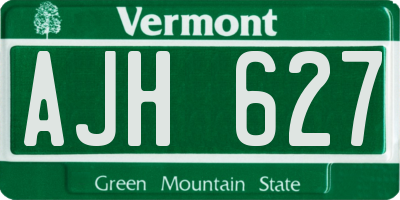 VT license plate AJH627