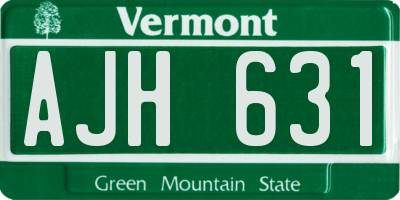 VT license plate AJH631