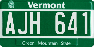 VT license plate AJH641