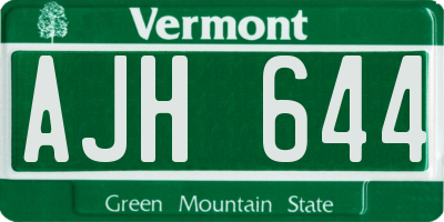 VT license plate AJH644