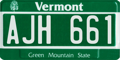 VT license plate AJH661
