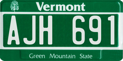 VT license plate AJH691