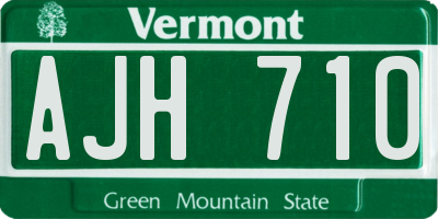 VT license plate AJH710