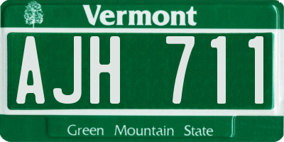 VT license plate AJH711