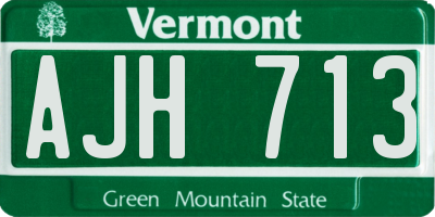 VT license plate AJH713