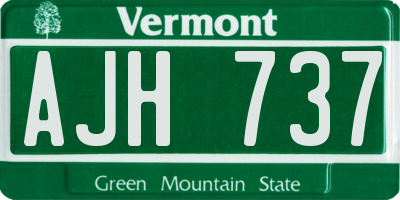 VT license plate AJH737