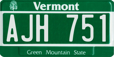 VT license plate AJH751