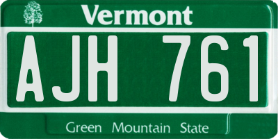VT license plate AJH761