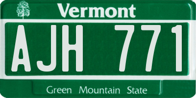 VT license plate AJH771