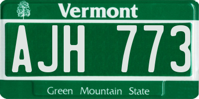 VT license plate AJH773