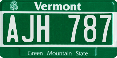 VT license plate AJH787