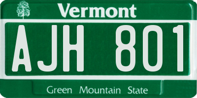 VT license plate AJH801