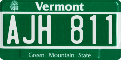 VT license plate AJH811