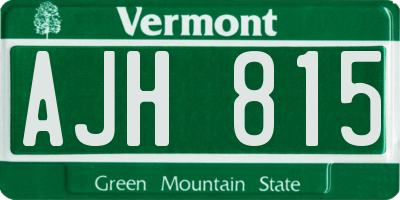 VT license plate AJH815
