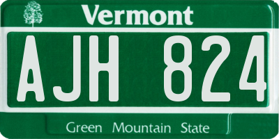 VT license plate AJH824