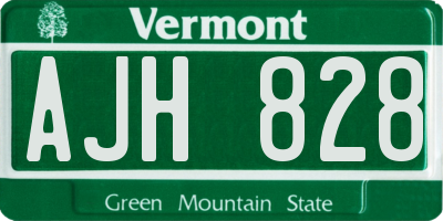 VT license plate AJH828