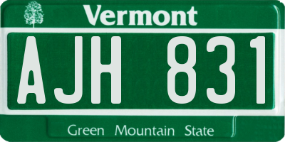 VT license plate AJH831