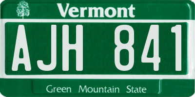 VT license plate AJH841