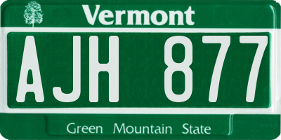 VT license plate AJH877