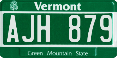 VT license plate AJH879