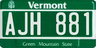 VT license plate AJH881